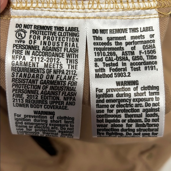 Men's size 38R small work right FR flame resistant tan button shirt new with tax - Picture 8 of 11